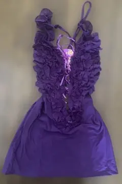 ヒップホップ DIVAS セクシー フリル トップス パープル