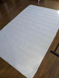 ホワイト 敷きパッド ヘリンボーン柄