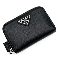 美品 現行 PRADA サフィアーノトライアングル コインケースRFID搭載