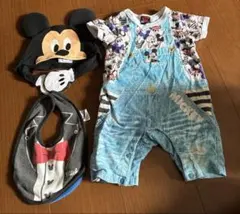 BABY DOLL ミッキーロンパース・ぼうし・スタイ3点セット