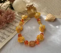 【母の日ギフト】ハンドメイド 花のビーズストラップ　ソフトワイヤー使用