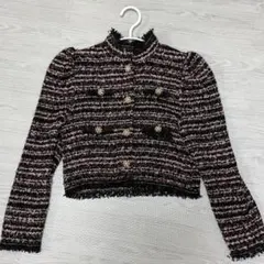 ZARA ジャケット　ツイード　ジャケット　かわいい　Ｓサイズ ピンク×ブラック