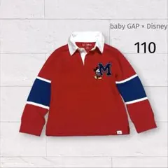 baby GAP ミッキー ポロシャツ 110 赤 刺繍 ディズニー 長袖