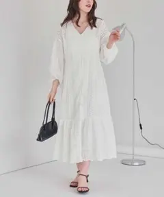 最終値下げ！試着のみ未使用タグ付きtitivate コットン刺繍レースワンピース