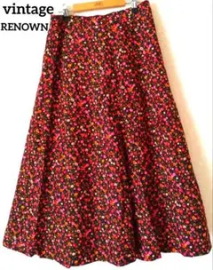 vintage RENOWN カラフル花柄 フレアスカート