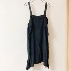 トーガ　フリンジ　レーヨンキャミワンピース　ベルト付き