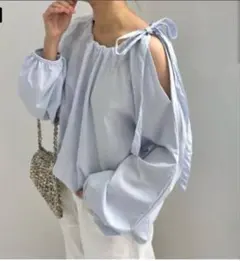 新品☆Birthday bash SHOULDER RIBBON TOPS黒のサムネイル
