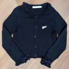 タルティーヌエショコラ♡フリルリボンカーディガン ネイビー120