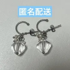 ピアス シルバー クリア 揺れるピアス