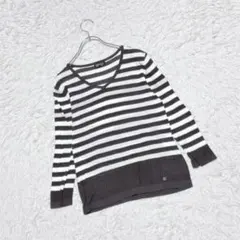 SONIARYKIEL 코튼 니트 38 얇은 테두리 V 넥