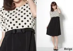Sweet Mommyマタニティフォーマルワンピース ドット L