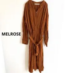MELROSE オレンジ ブラウン シャツ ワンピース レーヨン 春 夏のサムネイル