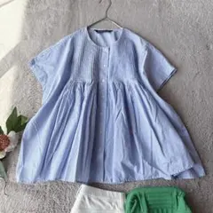 タグ付新品 le glazik フランダースリネン100% ノースリーブブラウス 