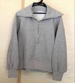 グレー ハイネック スウェット トレーナー