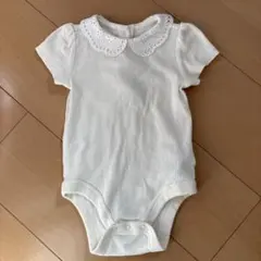 ホワイト レース襟 半袖ロンパース