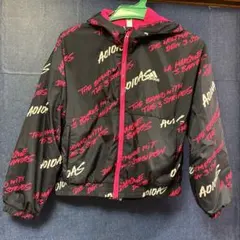 adidas フード付きジャケット 黒/ピンク 100cm以上