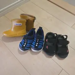 キッズ靴 14cm 3足セット adidasサンダル＆レインブーツ