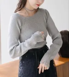 Kastane ダメージリブニットプルオーバー