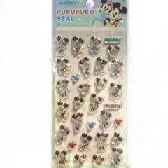 ミニーミッキーぷくぷくシール　PUKUプクプク　硬め立体　ディズニーDisney