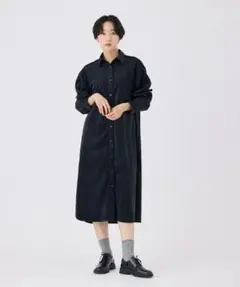 新品 イッツインターナショナル　ミルキーコールシャツワンピース