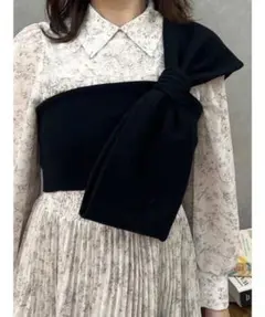 MERCURYDUO マーキュリーデュオ　ビッグリボンニットビスチェ　ブラック