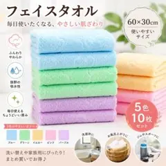 フェイスタオル　マイクロファイバー　まとめ売り　10枚セット　大容量　バスタオル