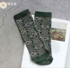 Semon ApartMent パターンジャガードソックス フラワー柄