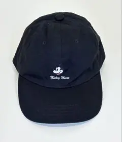 ミッキーマウス刺繍 黒キャップ