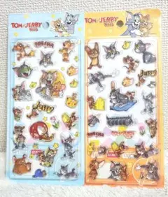 トム＆ジェリー 立体 ぷくぷくシール2枚セット❣️