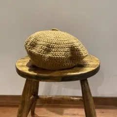 手編みベレー帽⚫️新品　マスタード