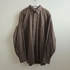 美品 L.L.Bean ブラウンチェックシャツ L