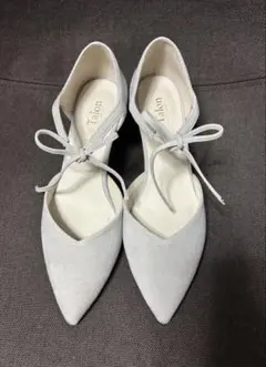 Le Talon ルタロン 6cm リボンセパレートパンプス　グレー　25cm