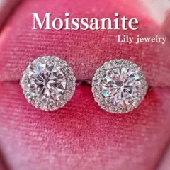 モアサナイト フープピアス 1ct シルバー925 人工ダイヤモンド