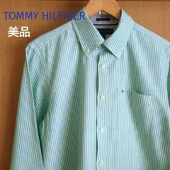 トミーヒルフィガー　メンズシャツ　長袖　ストライプシャツ【美品】