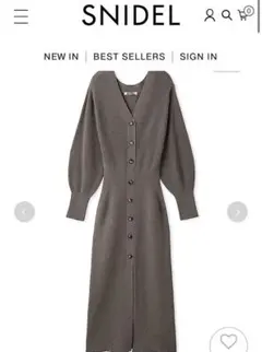 Sustainableフロントボタンニットワンピース