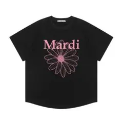 Mardi Mercrediマルディメクルディ 半袖Tシャツ 黒×ピンクのサムネイル
