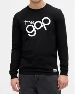 GAP ロゴプリント 長袖Tシャツ 黒ブラック　メンズ レディース　サイズM