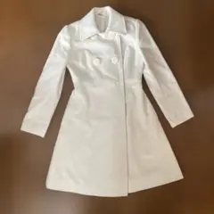 エフデ　ロングコート ホワイト アンゴラ63%ウール37%