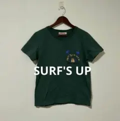 SURF'S UP サーフズアップ プリント 半袖 Tシャツ グリーン Ｍ