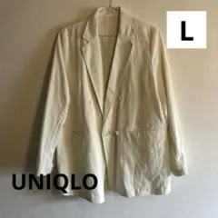 UNIQLO オフホワイト テーラードダブルジャケット 　Lオーバーサイズ