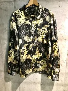 開襟シャツ 花柄 ペイズリー柄 総柄 ユニセックス メンズライク 