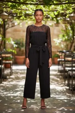 ZARA オールインワン　レース　USA Lsize 二次会　結婚式　美品