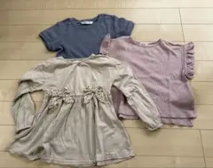 3点セット（半袖2枚、長袖1枚）女の子Tシャツ 110