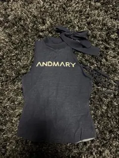 andmary Cotton ribbon tank BLACK - メルカリ