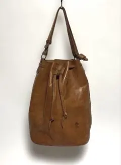 CI-VA チーバ 本革 巾着ショルダーバッグ ブラウン レザー 使用感あり