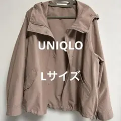 ユニクロ　コットンブレンドパーカー　マウンテンパーカー　L ピンク系