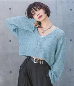 pageboy ペーパーヤーンショートカーディガン