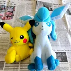 本日売切!ポケモン‼　ピカチュウ&グレイシア ぬいぐるみ2個セット　美品