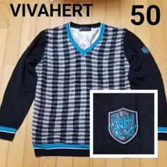 ビバハートメンズVネックセーター蓄熱裏地　50