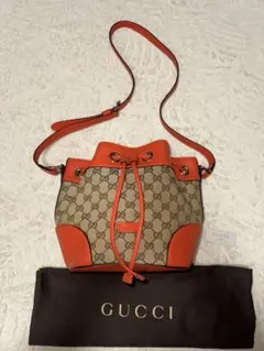 GUCCI GGロゴ 巾着型 ショルダーバッグ ピンク - メルカリ